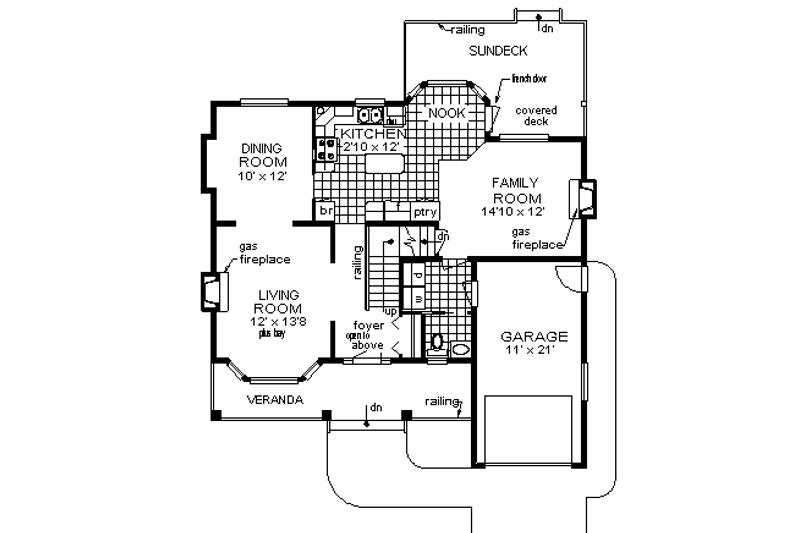 Home Plan - Floor Plan - Main Floor for Traditional House Plan #18-263 - 4 bed, 2.5 bath