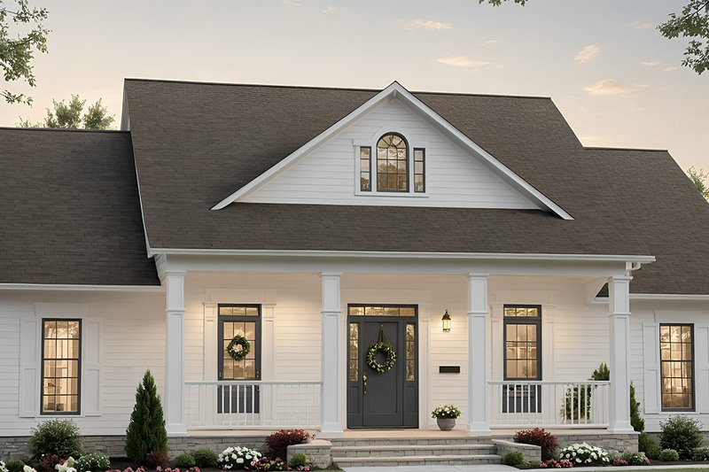 House Blueprint - Country Exterior - Front Elevation Plan #21-504
