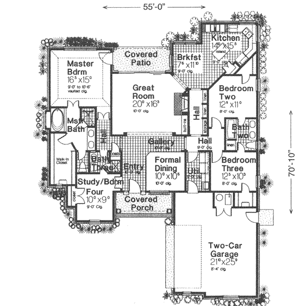 House Design - Traditional Floor Plan - Main Floor Plan #310-400