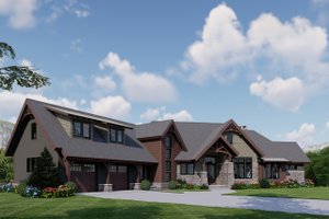 Exterior - Front Elevation for Craftsman House Plan #1088-6 - 3 bed, 2.5 bath