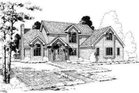 Exterior - Front Elevation 3 for Traditional House Plan #75-120 - 4 bed, 2.5 bath