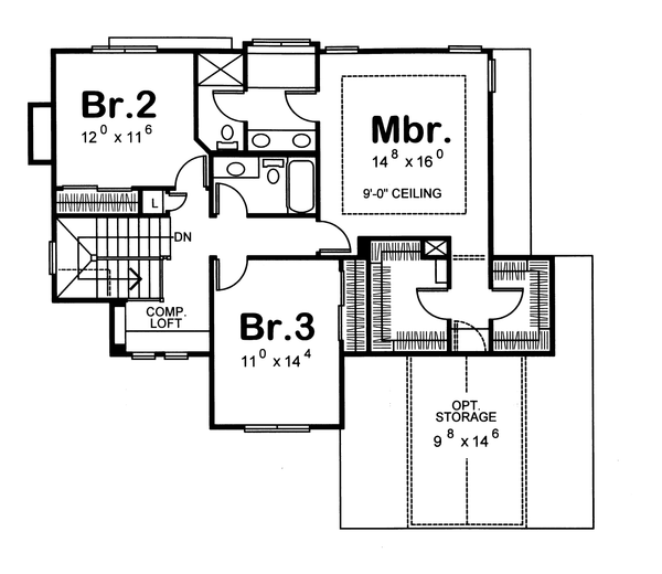 House Design - Craftsman Floor Plan - Upper Floor Plan #20-250