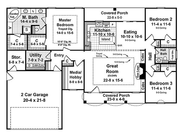 Dream House Plan - Southern Floor Plan - Main Floor Plan #21-208