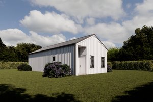 Exterior - Rear Elevation for Contemporary House Plan #1112-6 - 2 bed, 1 bath