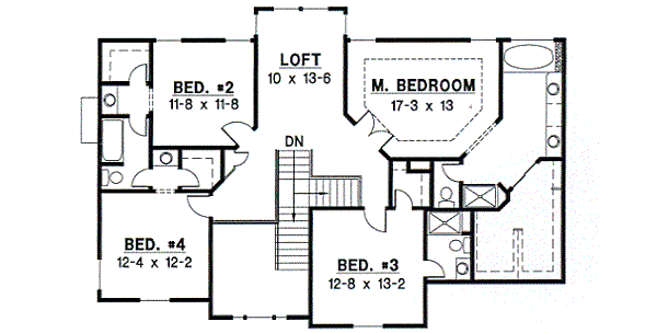 Country Floor Plan - Upper Floor Plan #67-563