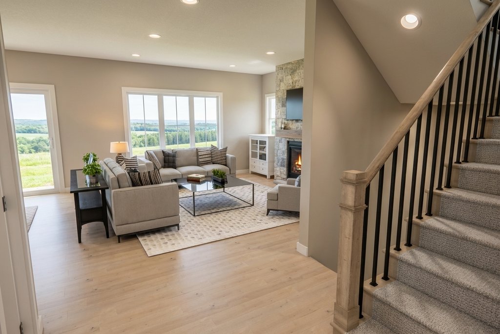 Interior - Family Room for Farmhouse House Plan #51-1526 - 4 bed, 2.5 bath