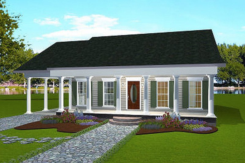 Home Plan - Front view - 1300 square foot Country home