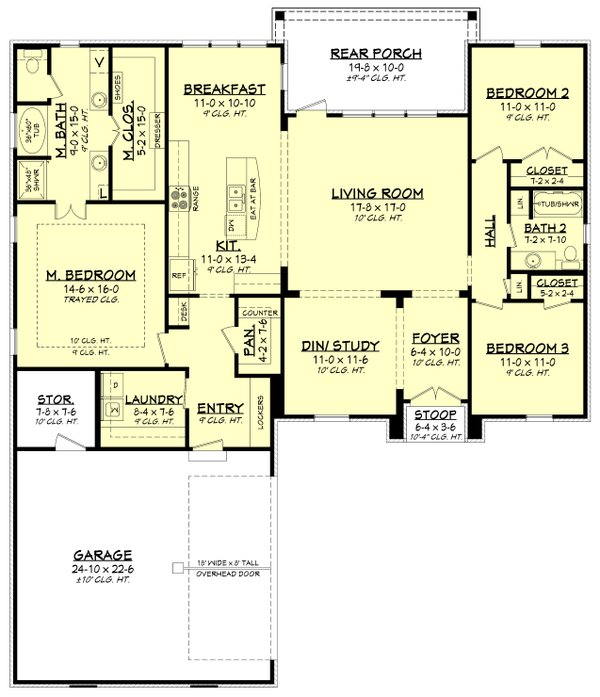 Architectural House Design - European Floor Plan - Main Floor Plan #430-90