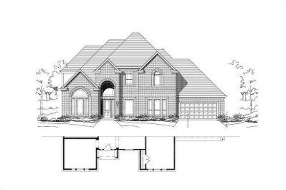 Exterior - Front Elevation for Traditional House Plan #411-447 - 5 bed, 4 bath