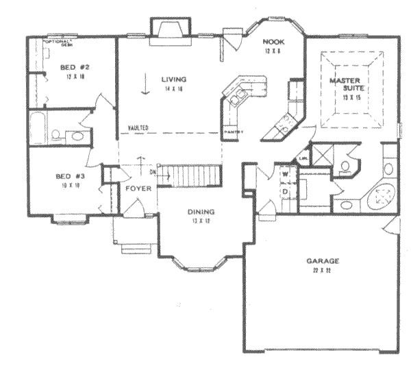 Architectural House Design - Traditional Floor Plan - Main Floor Plan #58-140