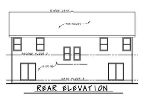 Exterior - Rear Elevation for Farmhouse House Plan #20-2528 - 3 bed, 2.5 bath