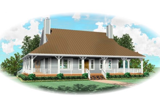 Exterior - Front Elevation for Country House Plan #81-13661 - 3 bed, 2.5 bath
