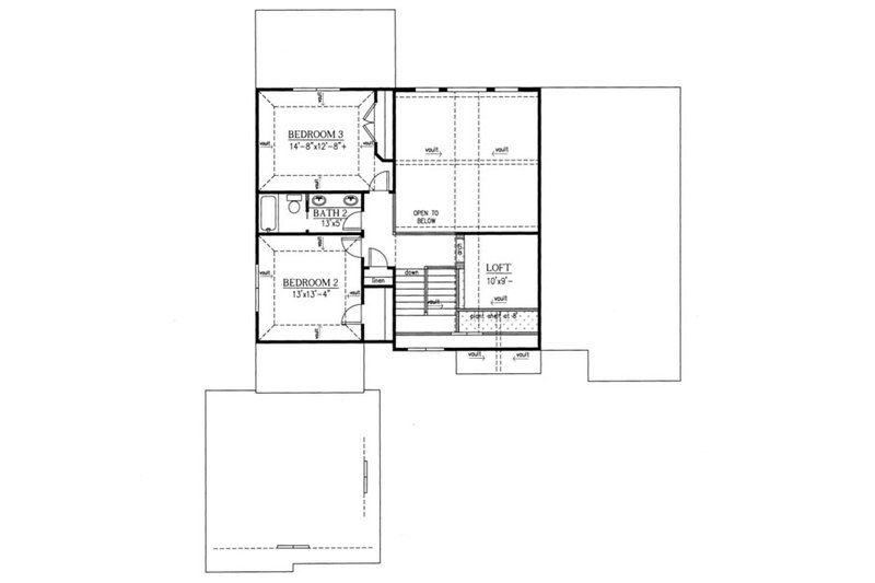 House Design - Floor Plan - Upper Floor for Traditional House Plan #437-54 - 3 bed, 2.5 bath