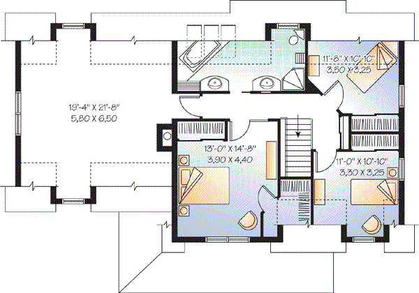 House Plan Design - Country Floor Plan - Upper Floor Plan #23-627