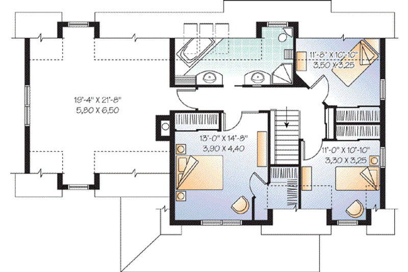 Dream House Plan - Floor Plan - Upper Floor for Country House Plan #23-627 - 3 bed, 1.5 bath