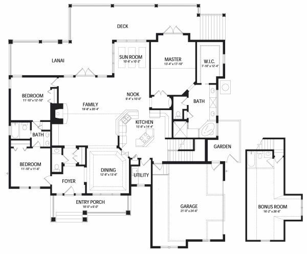 Architectural House Design - Craftsman Floor Plan - Main Floor Plan #417-238