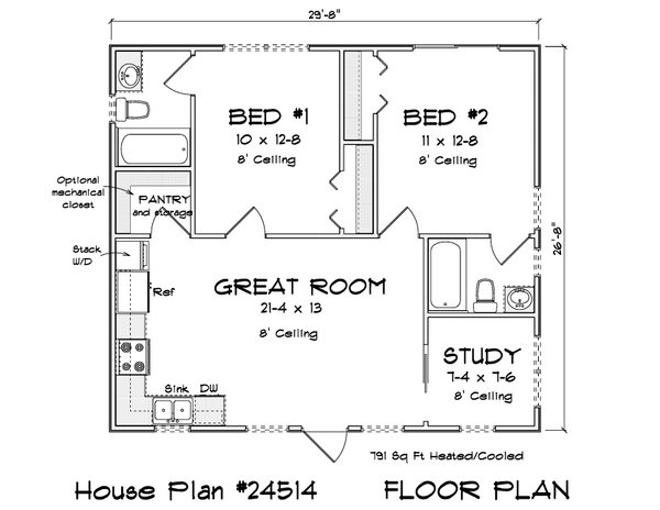 Cottage Floor Plan - Main Floor Plan #513-2307