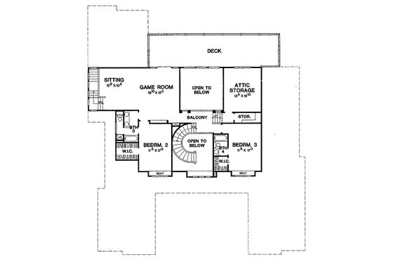 Floor Plan - Upper Floor for Mediterranean House Plan #472-20 - 4 bed, 4 bath