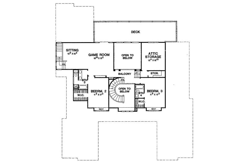 Home Plan - Floor Plan - Upper Floor for Mediterranean House Plan #472-20 - 4 bed, 4 bath
