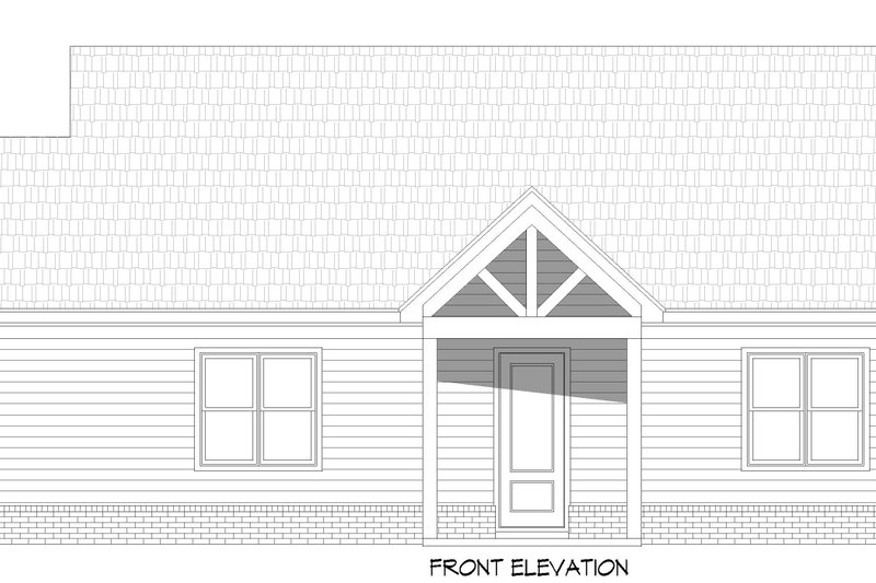 Architectural House Design - Exterior - Front Elevation 3 for Country House Plan #932-1072, 0.5 bath