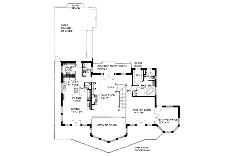 Dream House Plan - Floor Plan - Main Floor for Bungalow House Plan #117-606 - 3 bed, 2.5 bath