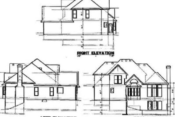 Exterior - Rear Elevation for European House Plan #67-222 - 4 bed, 3 bath