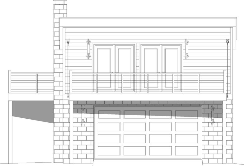 House Blueprint - Exterior - Front Elevation 3 for Contemporary House Plan #932-296 - 1 bed, 1 bath