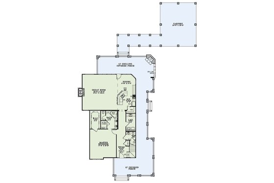 Floor Plan - Main Floor for Craftsman House Plan #17-2542 - 3 bed, 3.5 bath