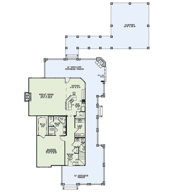 Home Plan - Craftsman Floor Plan - Main Floor Plan #17-2542