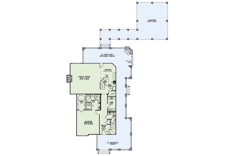 Architectural House Design - Floor Plan - Main Floor for Craftsman House Plan #17-2542 - 3 bed, 3.5 bath
