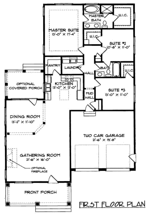 Craftsman Floor Plan - Main Floor Plan #413-788