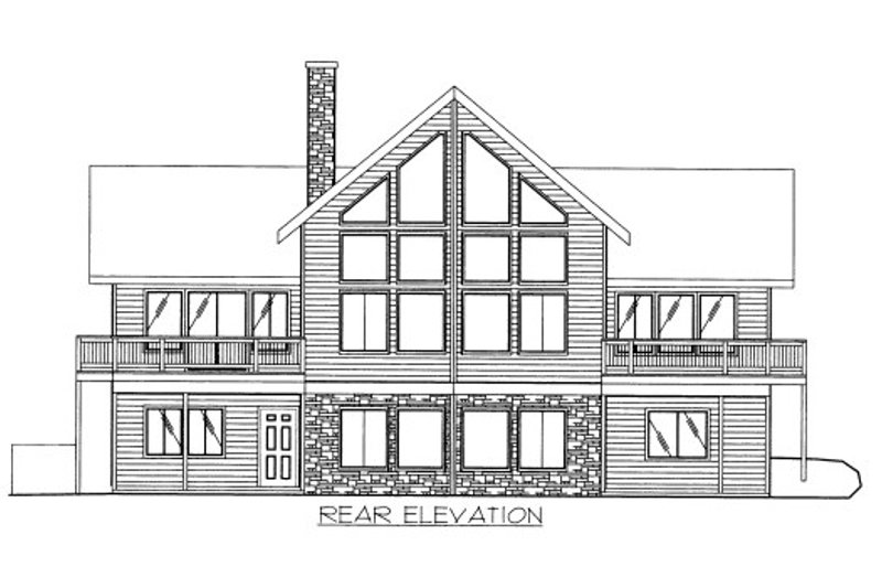Dream House Plan - Exterior - Rear Elevation for Cabin House Plan #117-607 - 3 bed, 2 bath
