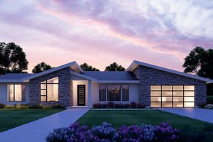 Exterior - Front Elevation 3 for Contemporary House Plan #112-205 - 3 bed, 2 bath