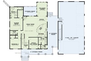 Floor Plan - Main Floor for Craftsman House Plan #17-3429 - 4 bed, 5.5 bath