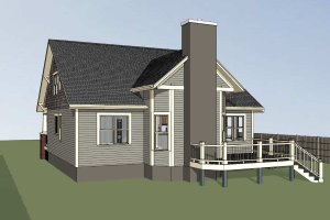 Exterior - Rear Elevation for Craftsman House Plan #79-234 - 3 bed, 2.5 bath