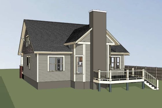 Exterior - Rear Elevation for Craftsman House Plan #79-234 - 3 bed, 2.5 bath