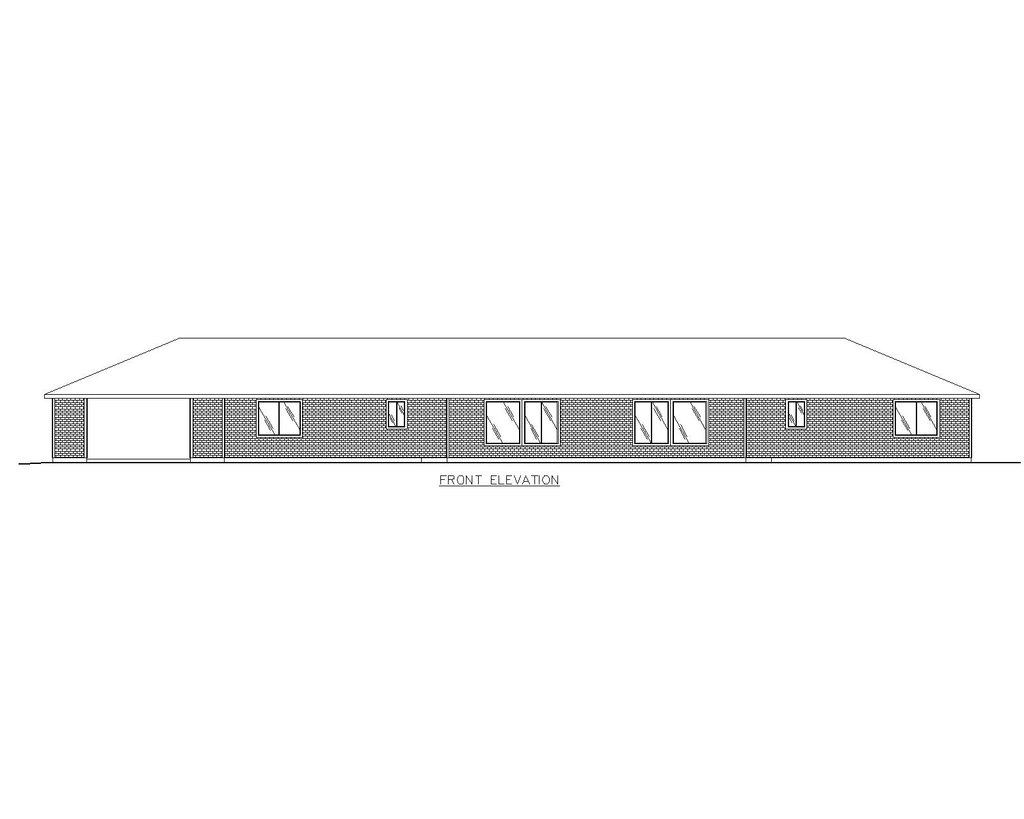 Exterior - Front Elevation 4 for Ranch House Plan #117-1086 - 4 bed, 4 bath
