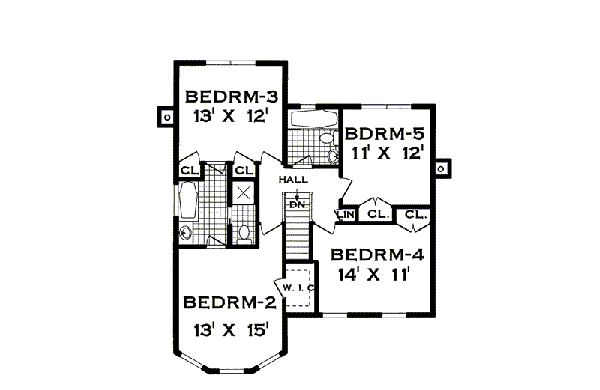 Home Plan - Traditional Floor Plan - Upper Floor Plan #3-204