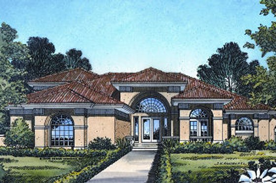 Exterior - Front Elevation for European House Plan #417-370 - 4 bed, 3 bath