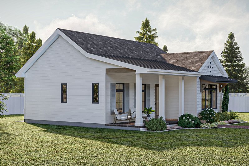 House Blueprint - Exterior - Other Elevation for Cottage House Plan #455-522 - 1 bed, 1 bath