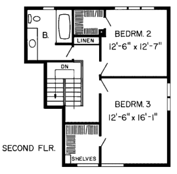 Traditional Floor Plan - Upper Floor Plan #312-198