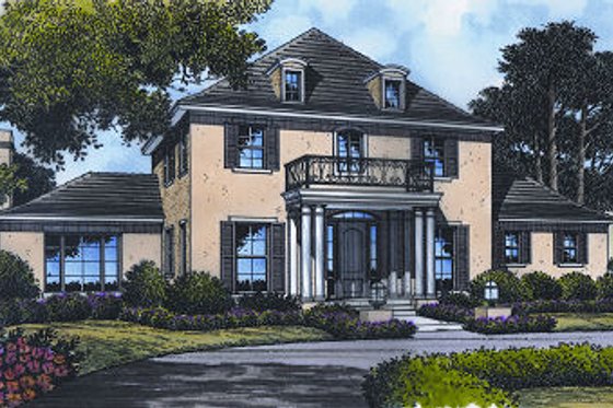 Exterior - Front Elevation for Colonial House Plan #417-382 - 5 bed, 3.5 bath