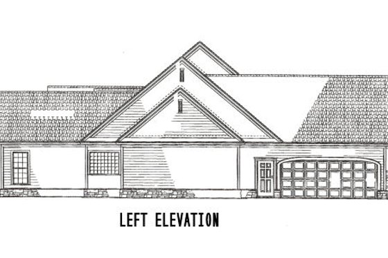 Exterior - Other Elevation 1 for Ranch House Plan #17-1166 - 4 bed, 3.5 bath