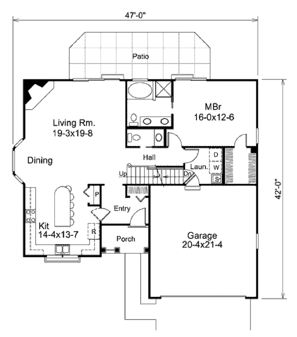 Traditional Floor Plan - Main Floor Plan #57-378