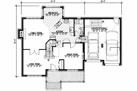 Floor Plan - Main Floor for European House Plan #138-151 - 3 bed, 2.5 bath