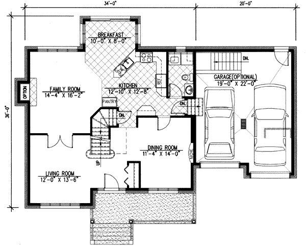 Floor Plan - Main Floor for European House Plan #138-151 - 3 bed, 2.5 bath