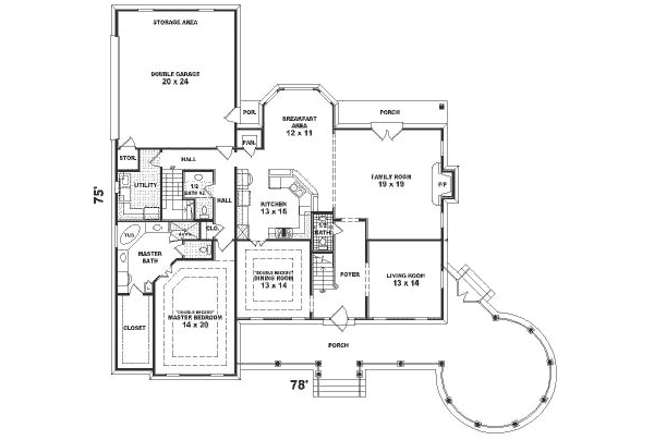 Southern Floor Plan - Main Floor Plan #81-341