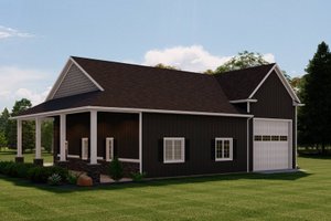 Exterior - Rear Elevation for Country House Plan #1064-219, 0 bath