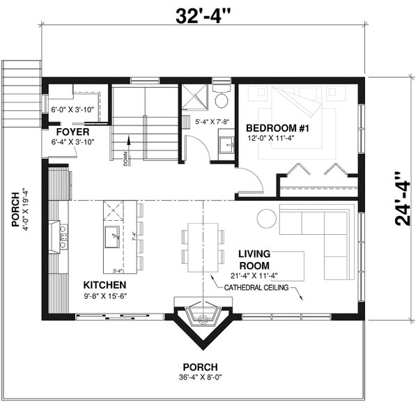 House Plan Design - Floor Plan - Main Floor for Contemporary House Plan #23-2040 - 3 bed, 2 bath