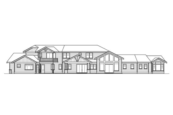 Exterior - Rear Elevation for Craftsman House Plan #124-1277 - 4 bed, 4.5 bath